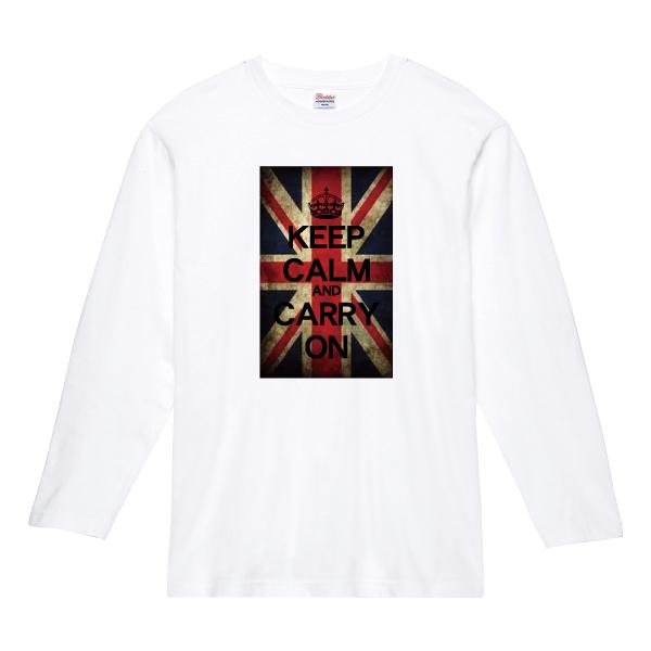 Keep Calm and Carry On イギリス国旗 ロンT 長袖Tシャツ 110 130 150
