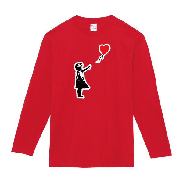 Girl With Balloon Banksy ロンT 長袖Tシャツ 風船少女 バンクシー 110