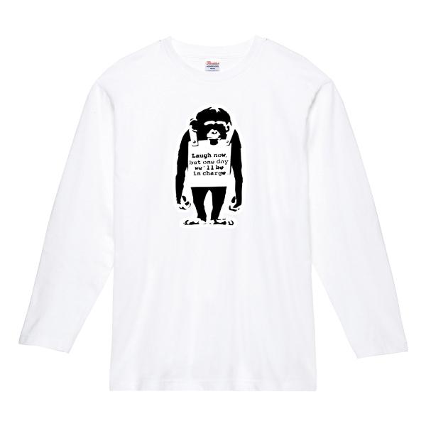 Laugh now 猿 Banksy ロンT 長袖Tシャツ バンクシー 110 130 150 XS
