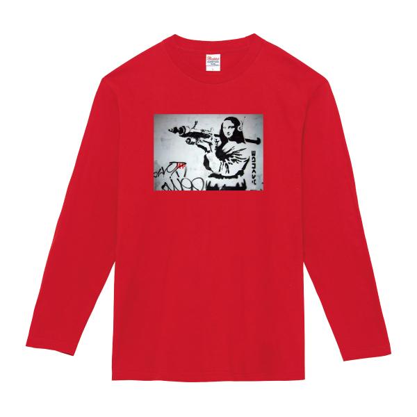 Mona Lisa With Bazooka Banksy ロンT 長袖Tシャツ モナリザ