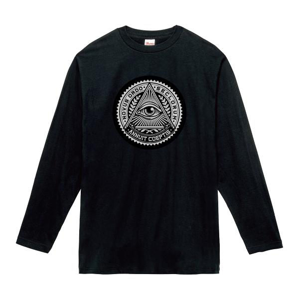 フリーメイソン プロビデンスの目 ロンT 長袖Tシャツ ピラミッド 秘密