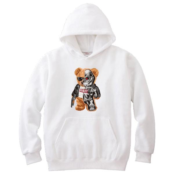 【新品 未使用】 スクイッドマニア ロボくま　パーカー サイボーグクマさん パーカー ロボット 熊 おもしろ パロディ S M L XL