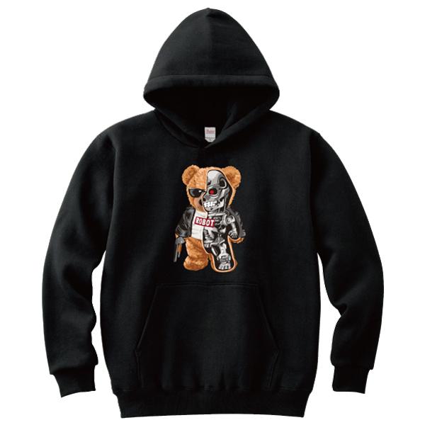 サイボーグクマさん パーカー ロボット 熊 おもしろ パロディ S M L XL