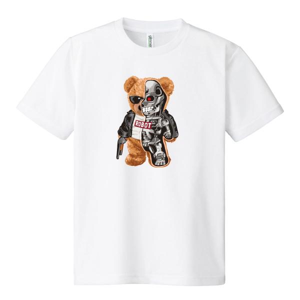 ドライ 速乾  サイボーグクマさん Tシャツ ロボット 熊 おもしろ パロディ SS S M L LL 3L 4L 5L｜moriyama-print｜02