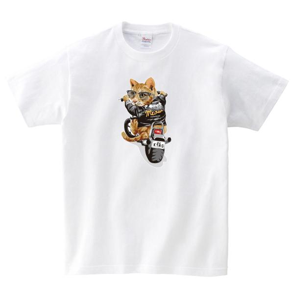 バイカーキャット Tシャツ 猫 ネコ バイク かわいい おもしろ パロディ