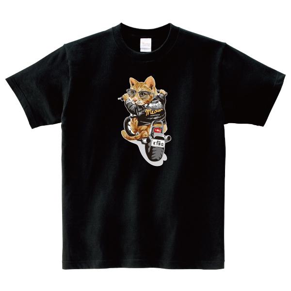 バイカーキャット Tシャツ 猫 ネコ バイク かわいい おもしろ パロディ