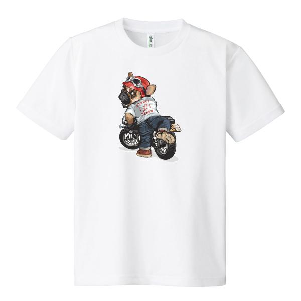 ドライ 速乾 バイカーパグ Tシャツ 犬 バイク かわいい おもしろ