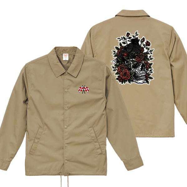 スカルクロウローズ コーチジャケット ドクロ カラス バラ 薔薇