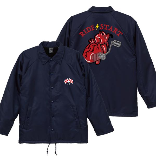 RIDE START ボア付き コーチジャケット バイカー チェッカーフラッグ