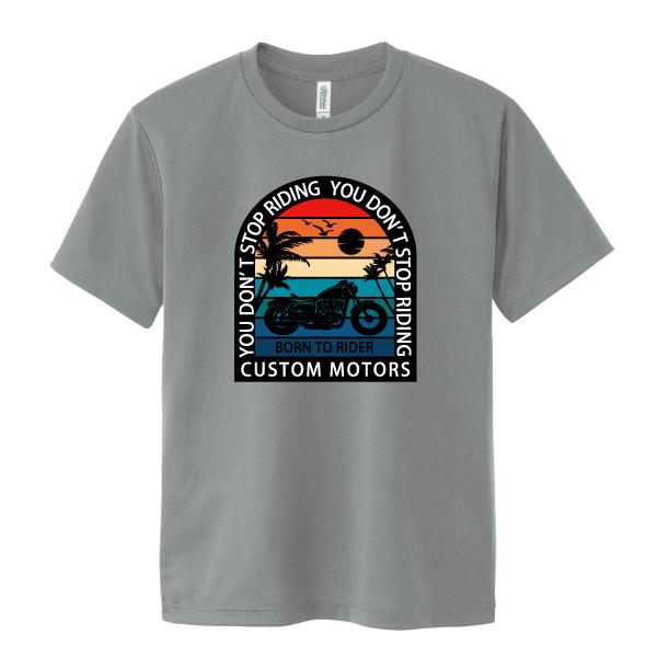 ドライ 速乾 BORN TO RIDE Tシャツ バイカー バイク チョッパー