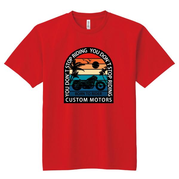 ドライ 速乾 BORN TO RIDE Tシャツ バイカー バイク チョッパー