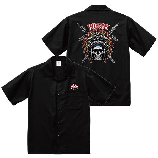 d.i.a. スカルマーメイドプリント Tシャツ 半袖 INDIANS オープンカラーシャツ 半袖 インディアン ドクロ スカル