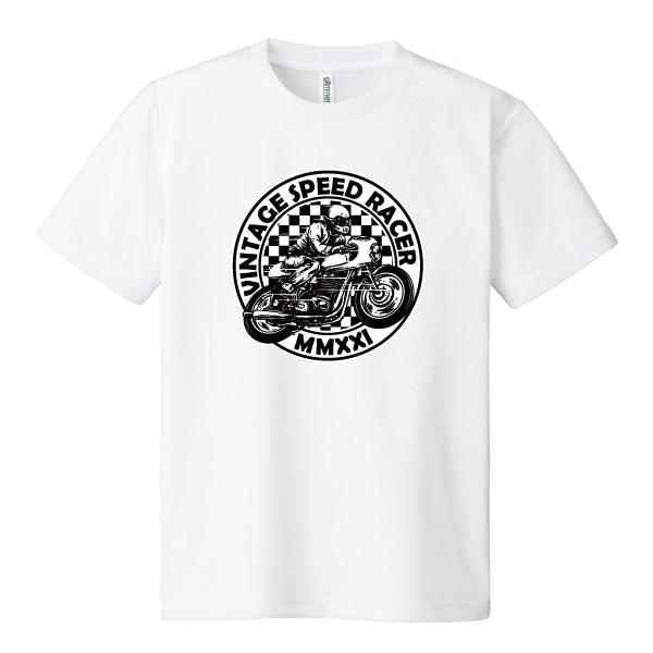 ドライ 速乾 ビンテージスピードレーサー Tシャツ カフェレーサー