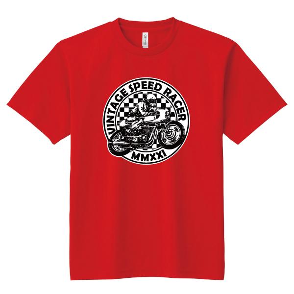 ドライ 速乾 ビンテージスピードレーサー Tシャツ カフェレーサー