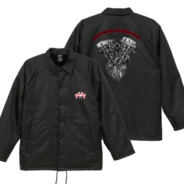 【希少・USA製】Von Dutch ボンダッチ コーチジャケット 袖フレーム柄 FREEDOM MECHANISM ボア付き コーチジャケット パンヘッド ショベル