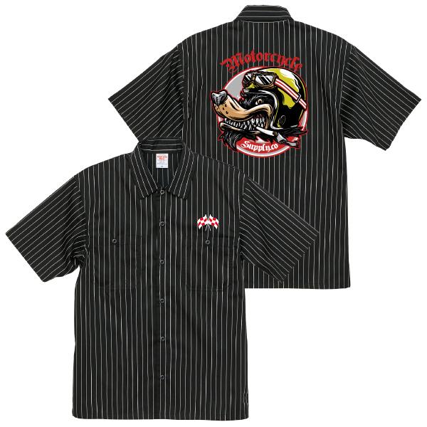 M&M カスタムパフォーマンス 半袖シャツ XL ブラックストライプワーク