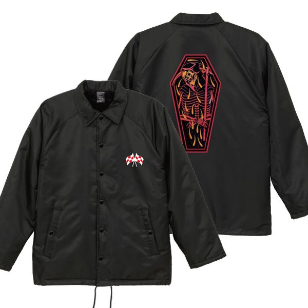 コフィンスカル ボア付き コーチジャケット ドクロ スカル バイカー