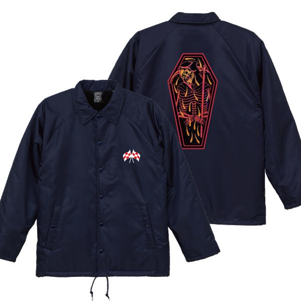 コフィンスカル ボア付き コーチジャケット ドクロ スカル バイカー