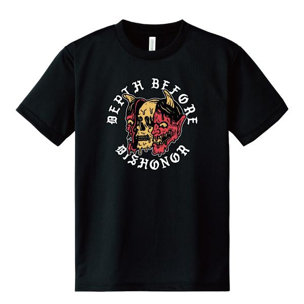 ドライ 速乾 般若スカル Tシャツ バイカー スカル ドクロ バイク
