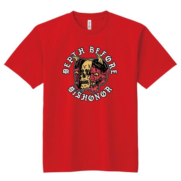 ドライ 速乾 般若スカル Tシャツ バイカー スカル ドクロ バイク