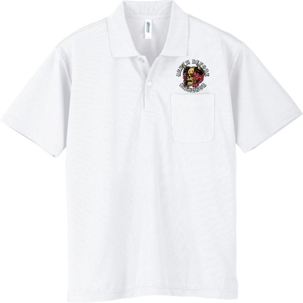 ドライ ポロシャツ 半袖 般若スカル バイカー ドクロ スカル