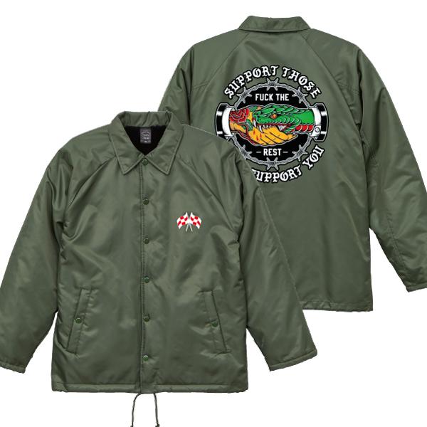 .90s HAZ-MAT 刺繍 コーチジャケット バイオハザード ブラック Chicano Life】Title Logo Coach Jacket Black ブラック コーチ