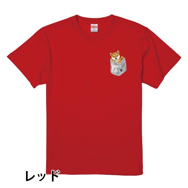 POCKET SHIBAINU ポケット柴犬 フェイクポケット Tシャツ かわいい