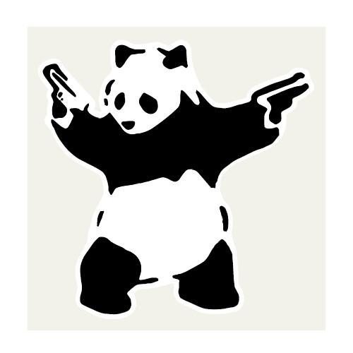 パンダ Destroy Panda ステッカー 50 50ミリ シール Banksy バンクシー スマホ用 車用ステッカー パソコン用 スーツケース用 Scr 85 森山印刷所 通販 Yahoo ショッピング