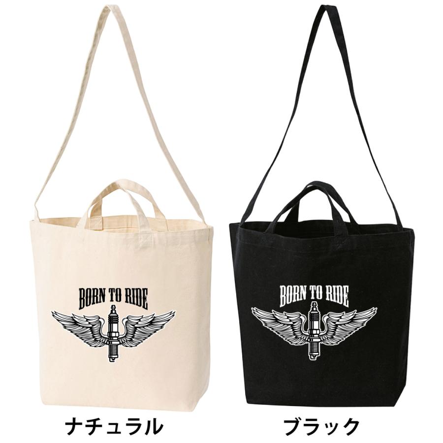 BORN TO RIDE Flying Spark Plug ショルダー×トート 2WAYバッグ 洗える