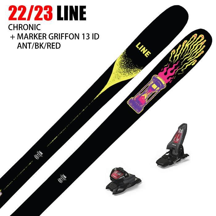 【SALE／58%OFF】 熱い販売 スキー2点セット 2023 LINE ライン CHRONIC + 23 MARKER GRIFFON 13 ID A B R 100mm 22-23 mac.x0.com mac.x0.com
