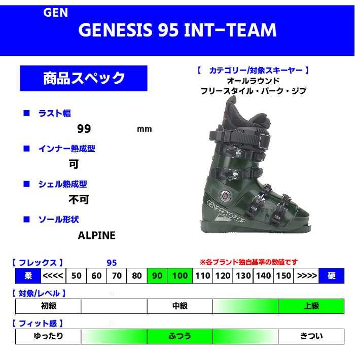 GEN FACTORY ゲン 厳 スキーブーツ 2024 GENESIS 95 INT-TEAM GEN FACTORY ゲン 厳 スキーブーツ 2024 GENESIS 95 INT-TEAM