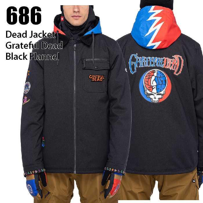 686 シックスエイトシックス ウェア Dead Jacket 22-23 GRATEFUL DEAD BLACK FLNL メンズ