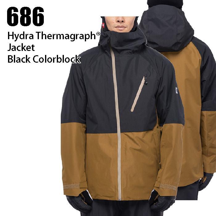 686 シックスエイトシックス ウェア Hydra Thermagraph Jacket 22-23 スノーボード 新しく着き COLORBLOCK BLACK ジャケット 最大73%OFFクーポン ロクハチ メンズ
