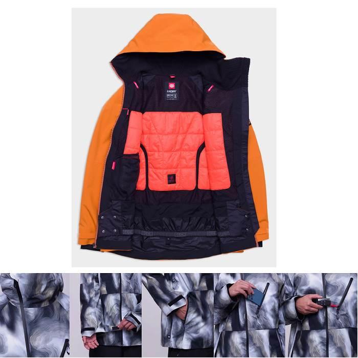 686 NASA スノーボードジャケット 赤黒