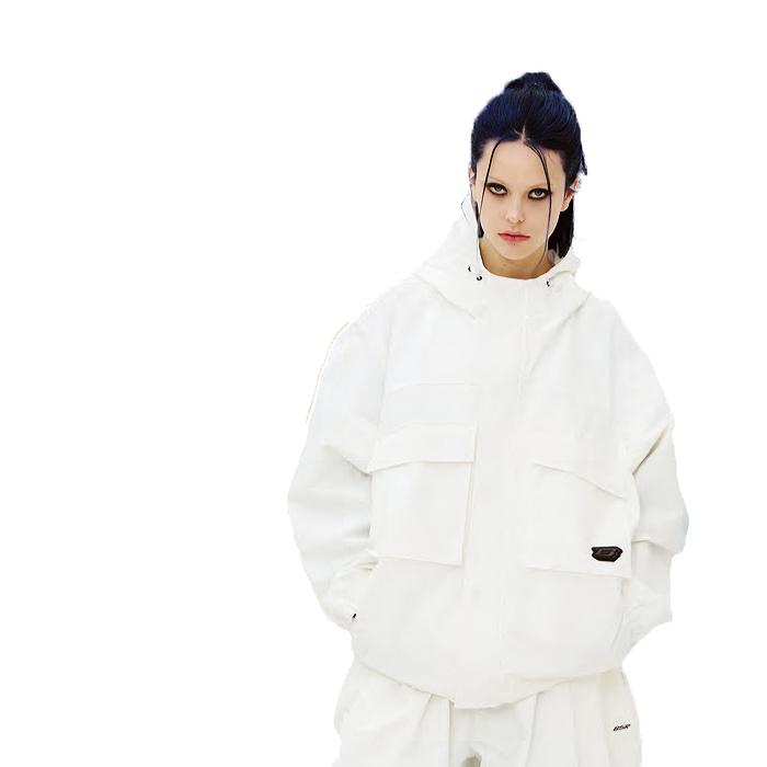BSRABBIT ビエスラビット BIG POCKET HOODED JACKET WHITE 24-25  