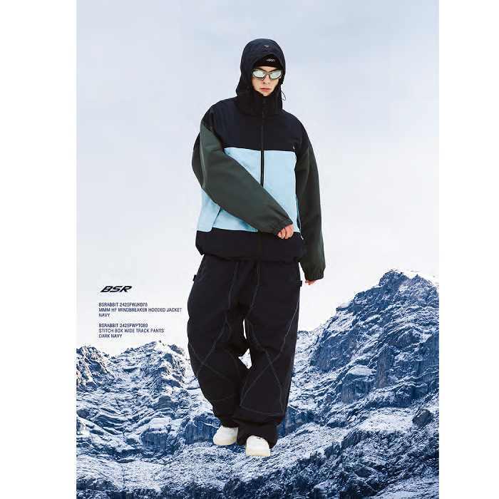 新品未使用 24-25 BSRABBIT JACKET MMM HF WINDBREAKER HOODED JACKET NAVY XL 即日発送 土日祝発送 M111 BSRABBIT ビエスラビット MMM HF WINDBREAKER HOODED JACKET