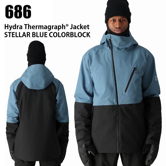 686 シックスエイトシックス M2W110 HYDRA THERMAGRAPH JACKET STELLAR BLUE COLORBLOCK 24-25 ウエア メンズ ジャケット ロクハチ 686 シックスエイトシックス M2W110 HYDRA THERMAGRAPH JACKET STELLAR
