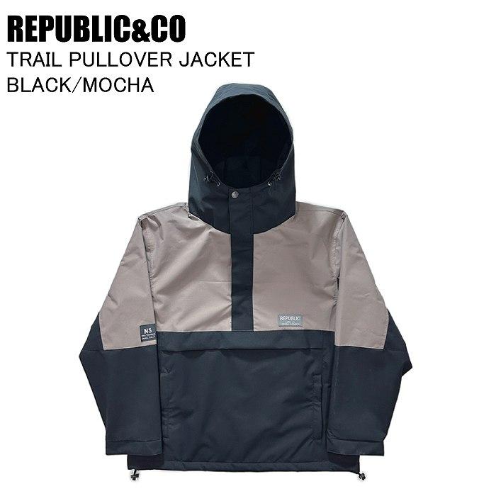 REPUBLIC&CO リパブリック TRAIL PULLOVER JACKET トライアルプルオーバージャケット BLACK/MOCHA スノーボード ウェア ジャケット REPUBLIC&CO リパブリック TRAIL PULLOVER JACKET トライアルプル