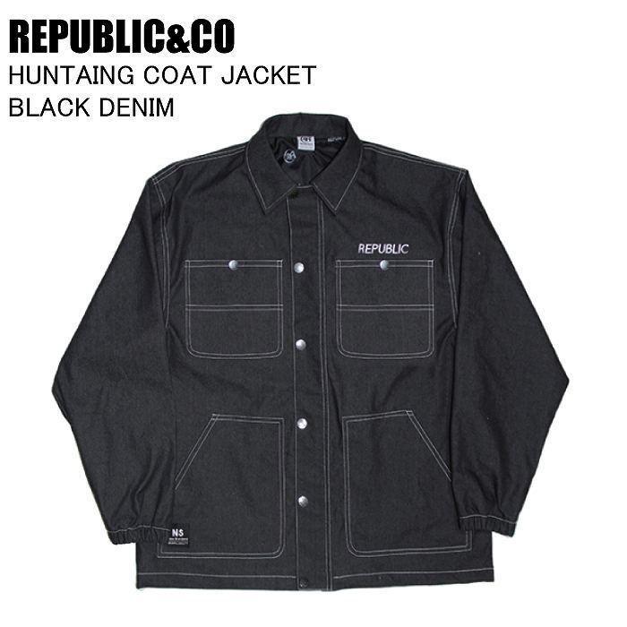 REPUBLIC&CO リパブリック HUNTAING COAT JACKET ハンティングコートジャケット BLACK DENIM スノーボード ウェア ジャケット REPUBLIC&CO リパブリック HUNTAING COAT JACKET ハンティングコート