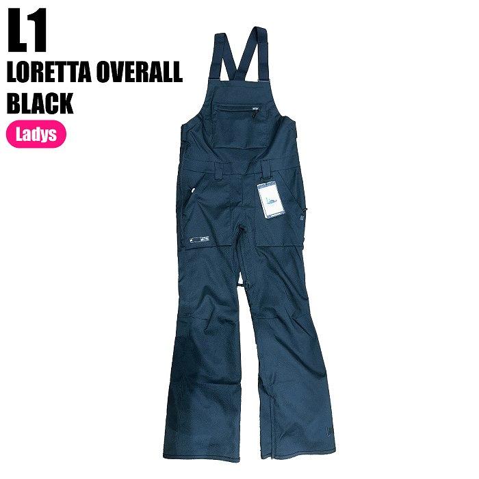 L1 エルワン 23-24 LORETTA OVERALL BLACK スノーボードウェア スノーボードパンツ エルワンウェア パンツ  レディース L1 エルワン 23-24 LORETTA OVERALL BLACK スノーボードウェア