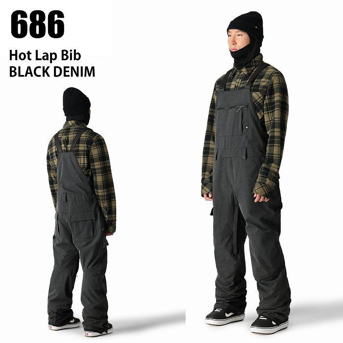 686 シックスエイトシックス M2W211 HOT LAP INSULATED BIB BLACK DENIM 24-25 ウエア メンズ ビブ パンツ ロクハチ 686 シックスエイトシックス M2W211 HOT LAP INSULATED BIB BLACK