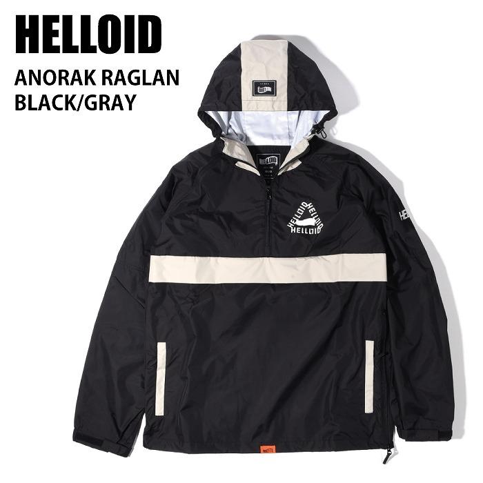 HELLOID ヘルロイド ウェア 22HEL-08 ANORAK RAGLAN 22-23 BLACK/GRAY