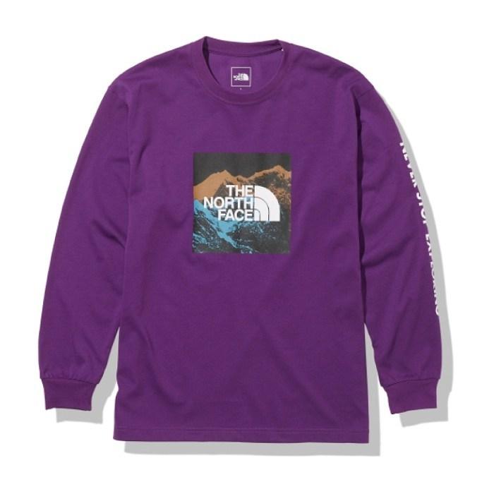 最新な The North Face ノースフェイス Nt137 L S Digital ロングスリーブデジタルロゴティー Gp グラビティパープル Umb Digital