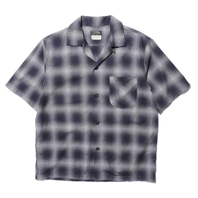 COLIMBO/コリンボ Modest Open Collar Shirt "Indigo Ombre Check" Grayish Check | コリンボ
