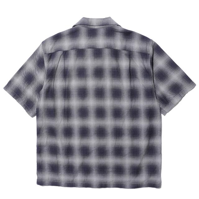 COLIMBO/コリンボ Modest Open Collar Shirt "Indigo Ombre Check" Grayish Check | コリンボ | 01