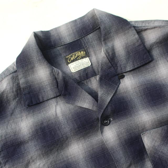 COLIMBO/コリンボ Modest Open Collar Shirt "Indigo Ombre Check" Grayish Check | コリンボ | 02