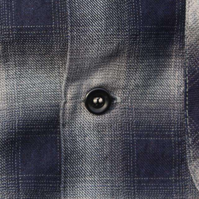 COLIMBO/コリンボ Modest Open Collar Shirt "Indigo Ombre Check" Grayish Check | コリンボ | 03