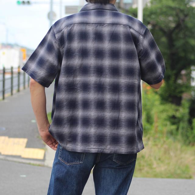 COLIMBO/コリンボ Modest Open Collar Shirt "Indigo Ombre Check" Smoky Gray Check (ZB-0304) | コリンボ | 07