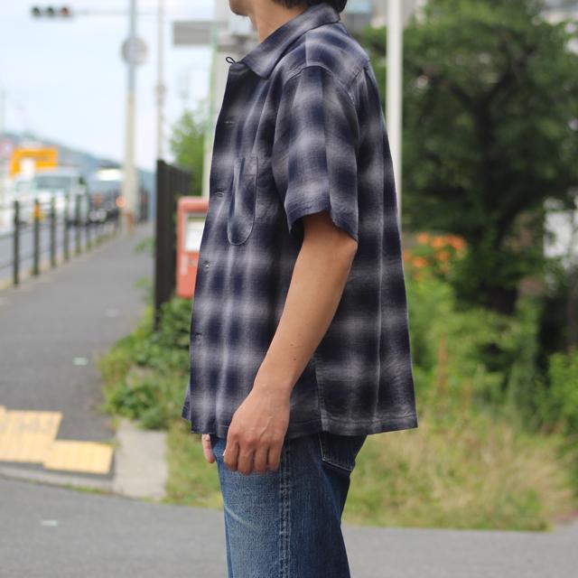 COLIMBO/コリンボ Modest Open Collar Shirt "Indigo Ombre Check" Smoky Gray Check (ZB-0304) | コリンボ | 06