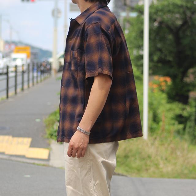 COLIMBO/コリンボ Modest Open Collar Shirt "Indigo Ombre Check" Rust Brown Check (ZB-0304) | コリンボ | 06